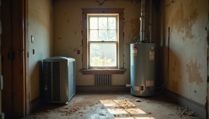 Heat pump and furnace units in an old drafty home