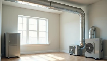 Heat pump and furnace units installed in a home interior